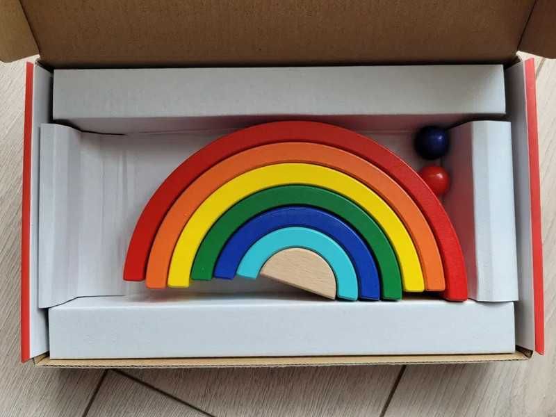 Tęcza drewniana układanka sorter klocki Montessori