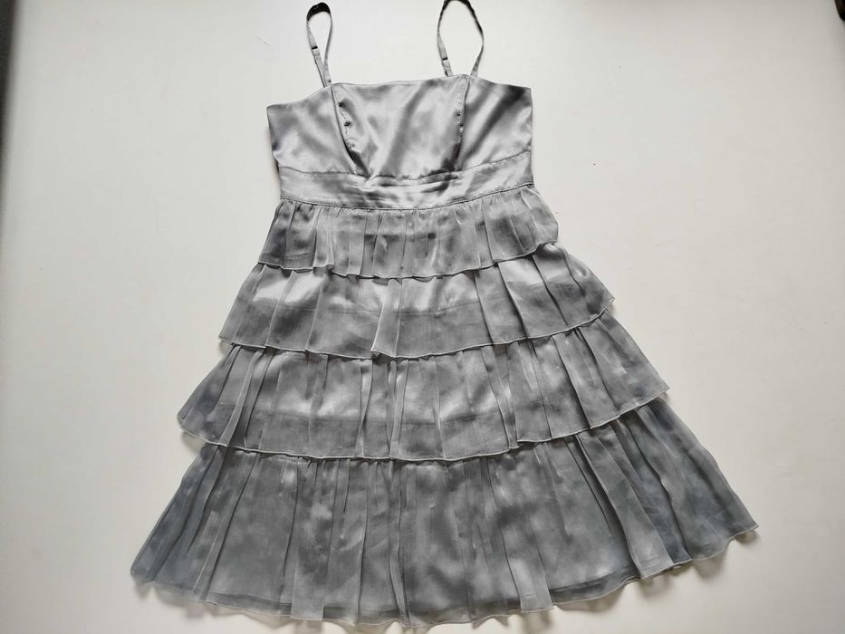 Sukienka wizytowa stalowo szara   40