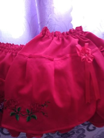 Спіднички для дівчаток дошкільного віку тканина червоний габардин
