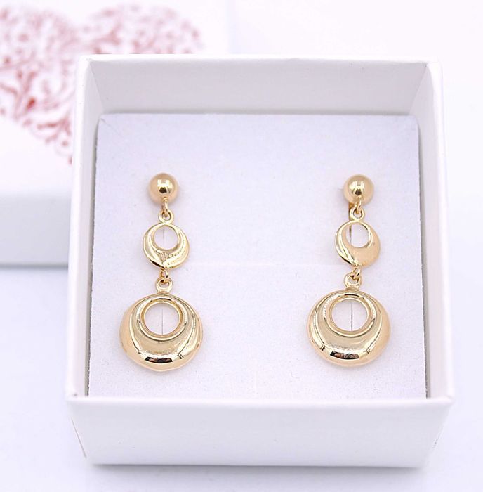 Złote kolczyki p.585/2,20g - wkrętki, kółeczka