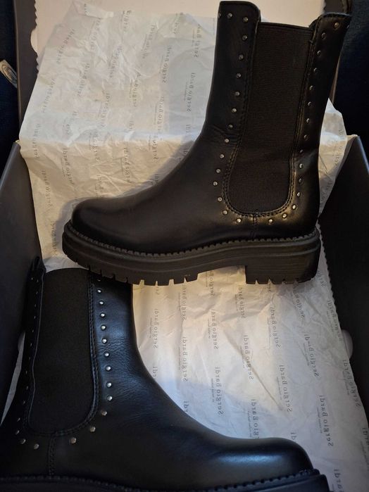 Skórzane botki Sergio Bardi rozm 36 wkladka 22.8 cm