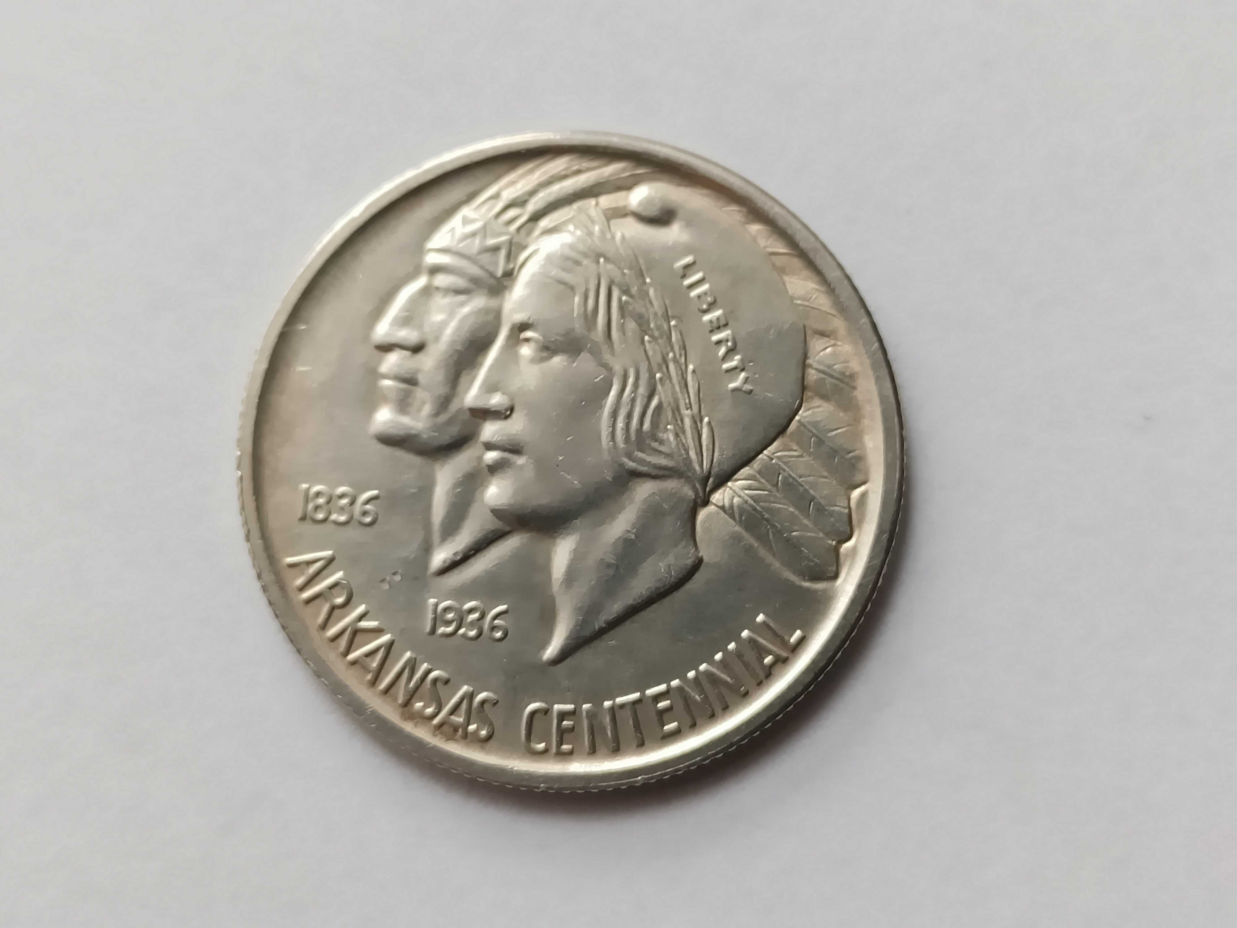 USA 1/2  Dolara 1935 A  ARKANSAS stan 1/1- oryginał Srebro