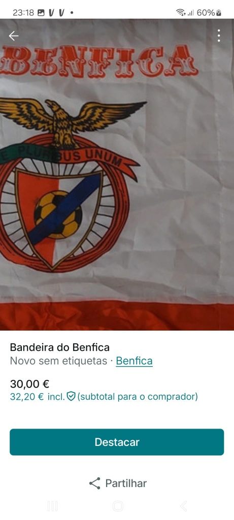 Bandeira do Benfica vintage