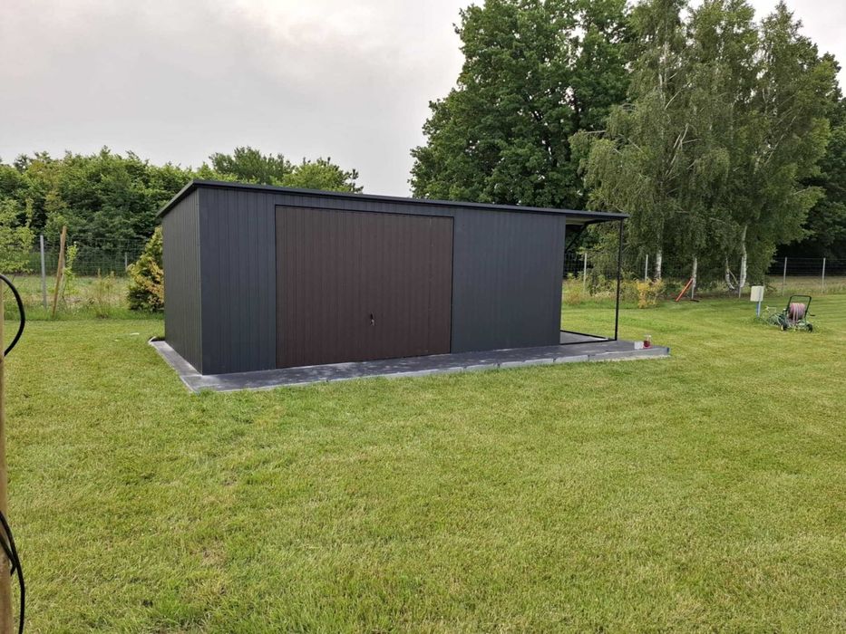 Garaż blaszany 5x7 drewnopodobny, garaże 4x6,5x6,6x6,7x6 z profili,