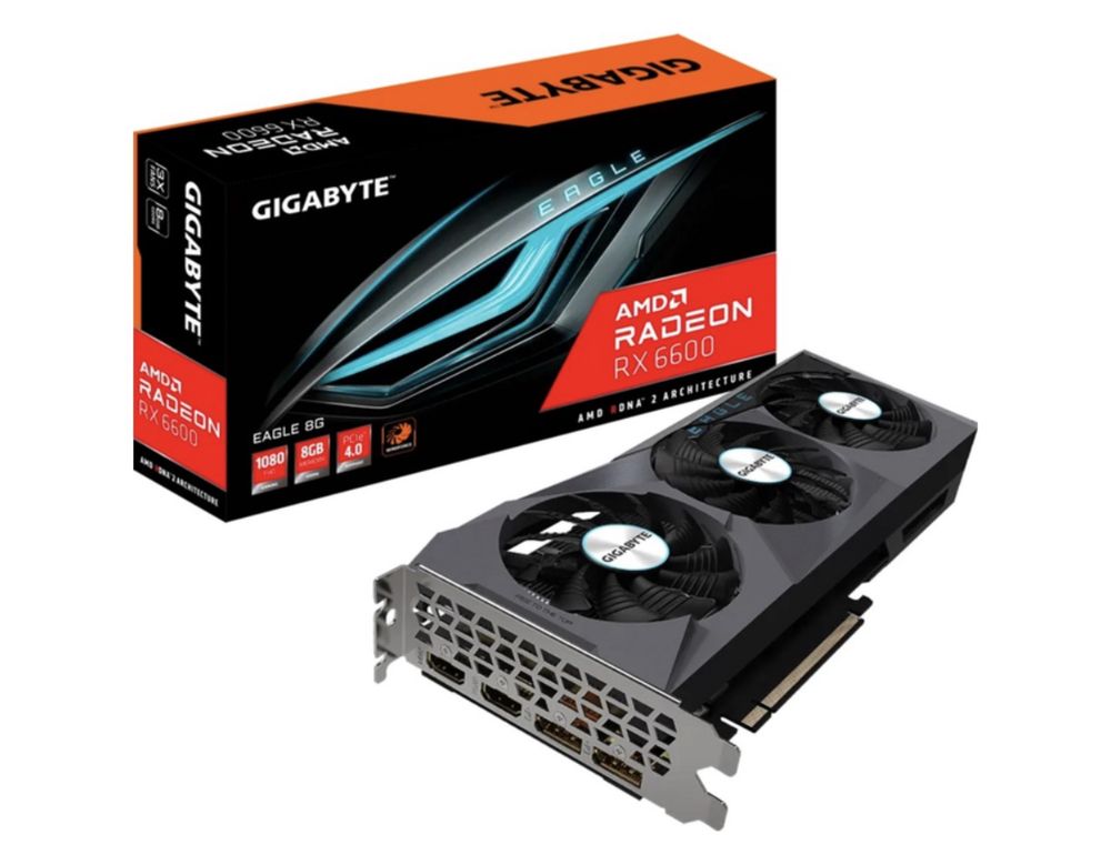 Видеокарта GIGABYTE Radeon RX 6600 EAGLE 8G (GV-R66EAGLE-8GD)