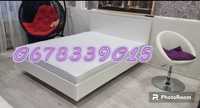 Белая кровать с матрасом в комплекте. 160х200