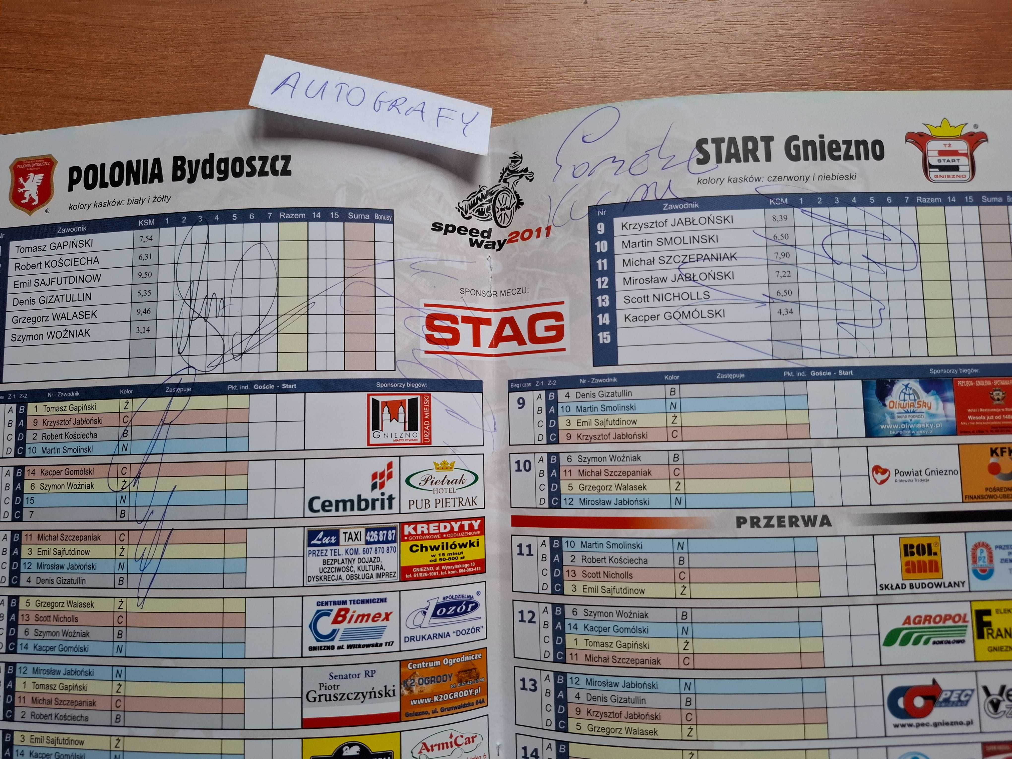 Żużel Start Gniezno, Orzeł Łódź, Polonia Bydgoszcz, programy meczowe