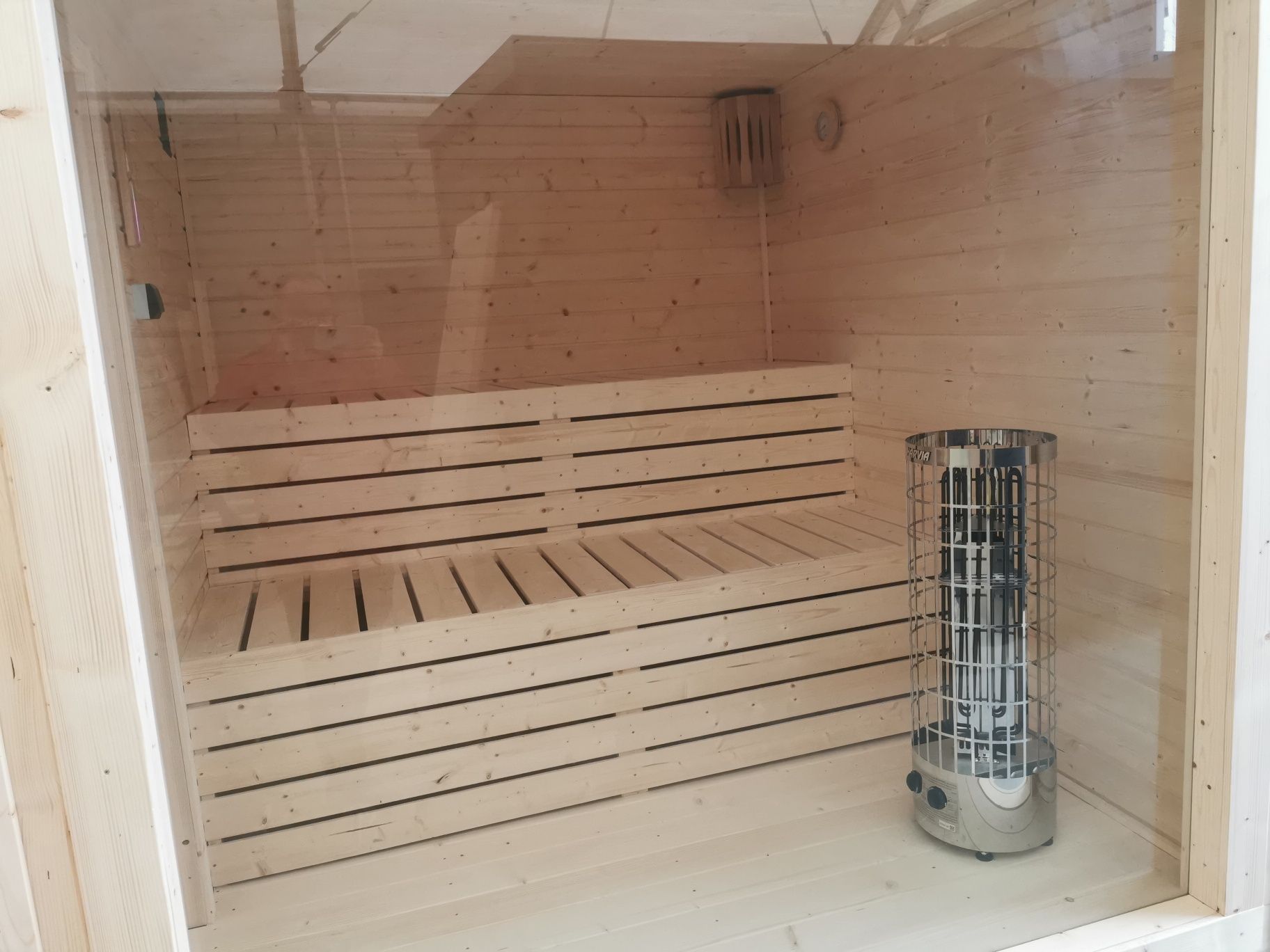 Sauna ogrodowa 2,3x2,3 Piec +cały komplet Gotowa  od ręki Okazja