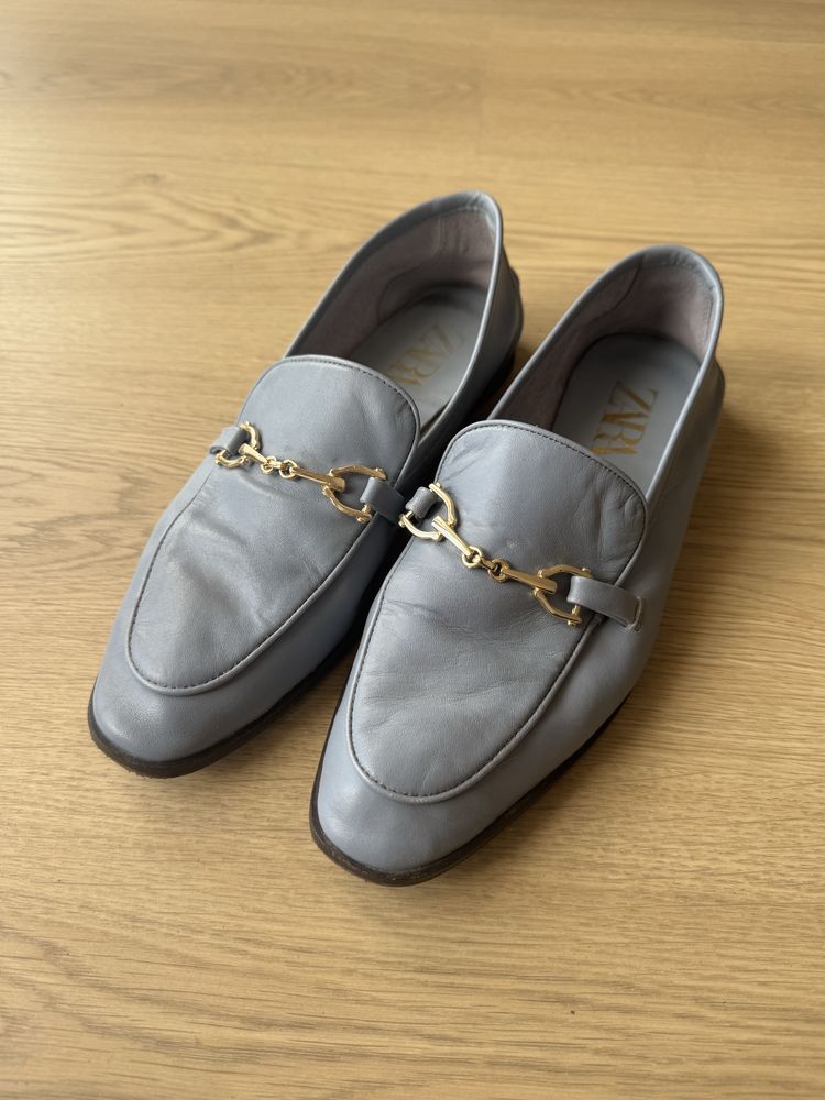 Mocassins loafers em pele zara