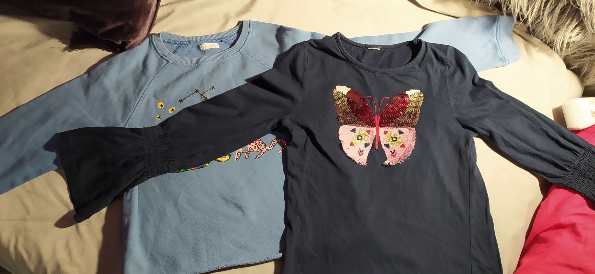 Bluzka bluza cekiny motyl , bluza z Next roz. 128