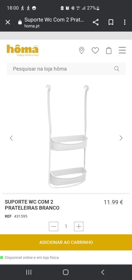 Suporte pvc para wc