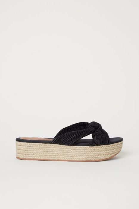 nowe czarne klapki platforma espadryle