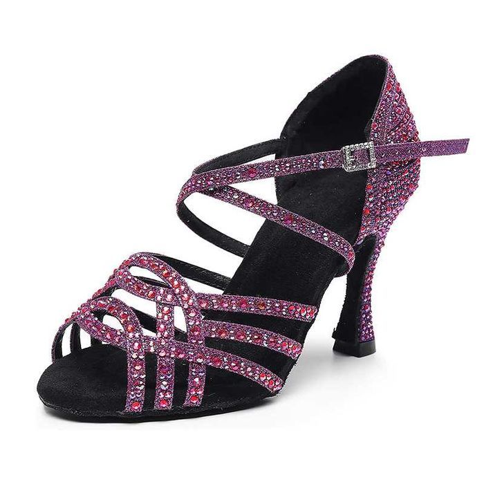 Buty do tańca błyszczące z kryształkami r.35