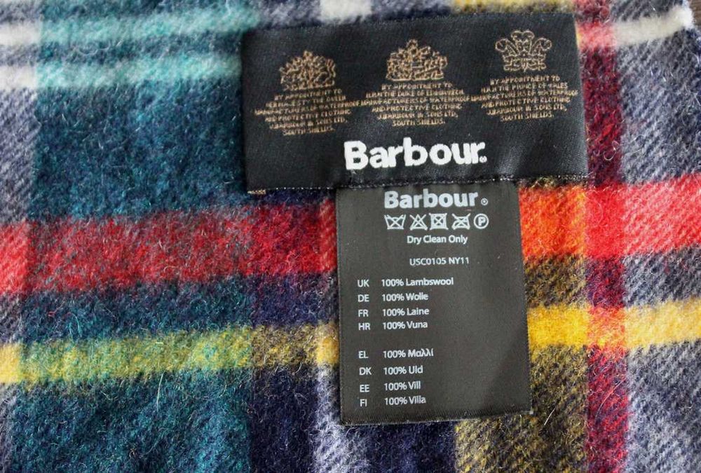 Шарф шерстяний Barbour Оригінал Шерсть молодого ягнятка!