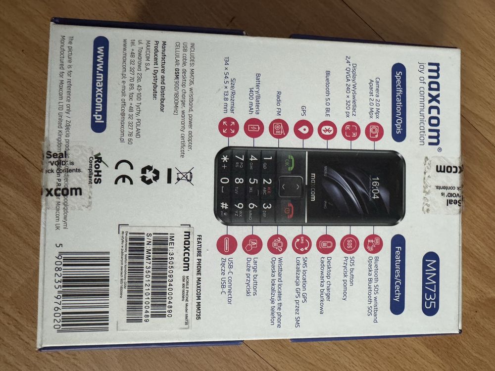 Telefon Maxcom MM735 dla seniora