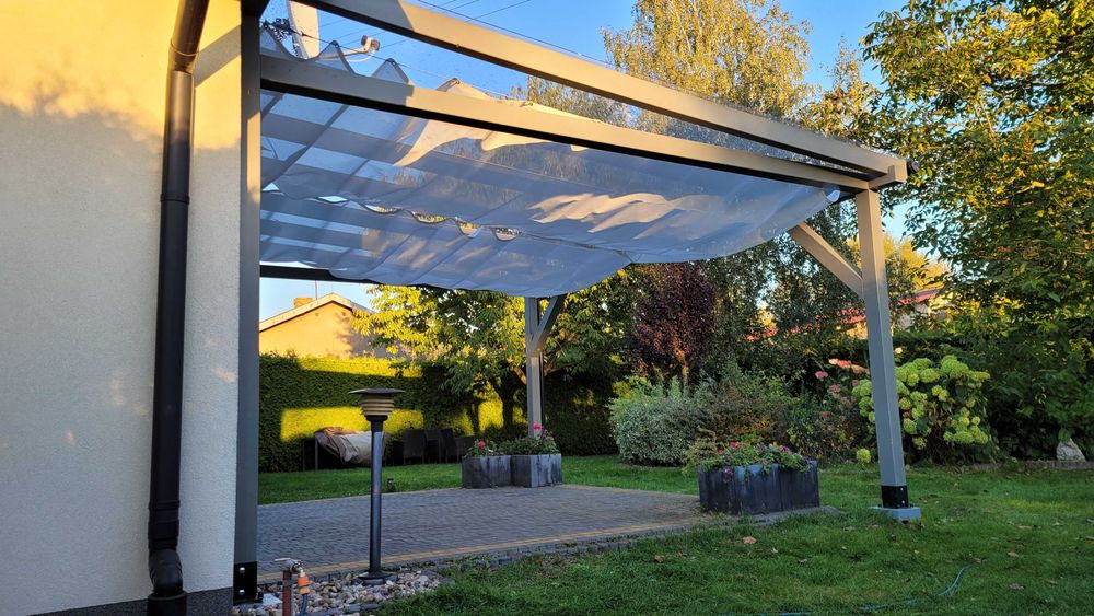 Pergola Drewniana BSH / Poliwęglan Lity / Tars kompozytowy LENTA