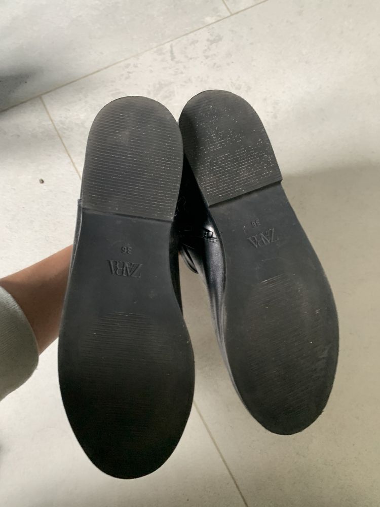 Zara czarne botki sztybety r. 36 skóra