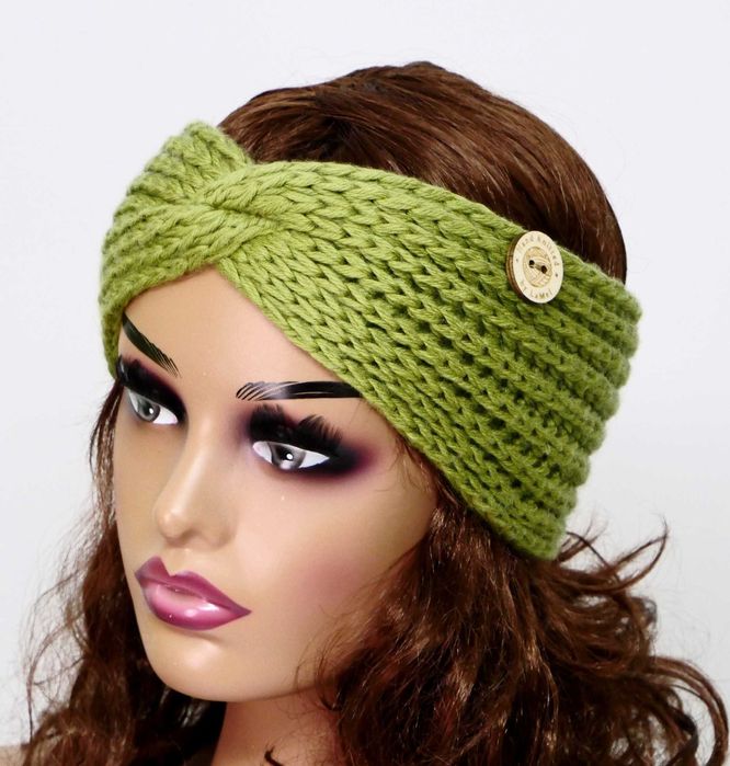 LaMel Opaska wełniana na głowę uszy handmade obw.50-54cm