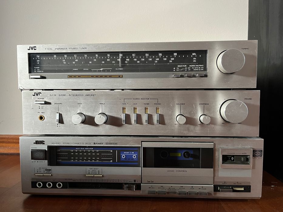 JVC Amplifier, Stereo Cassette deck, Stereo Tuner - zestaw