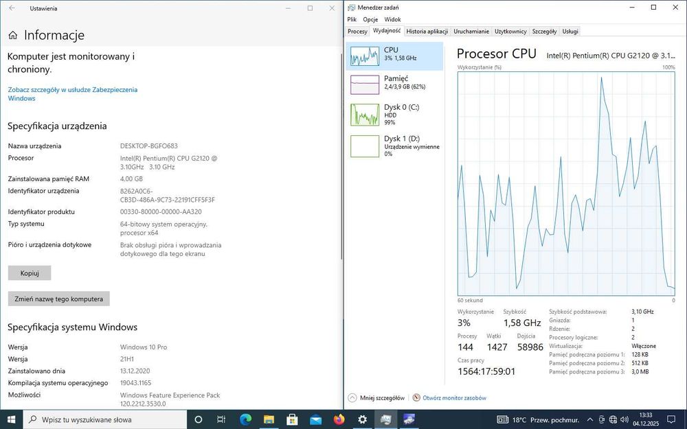 Dell Optiplex 3010 Pentium G2120 4gb RAM 250gb HDD Win10Pro