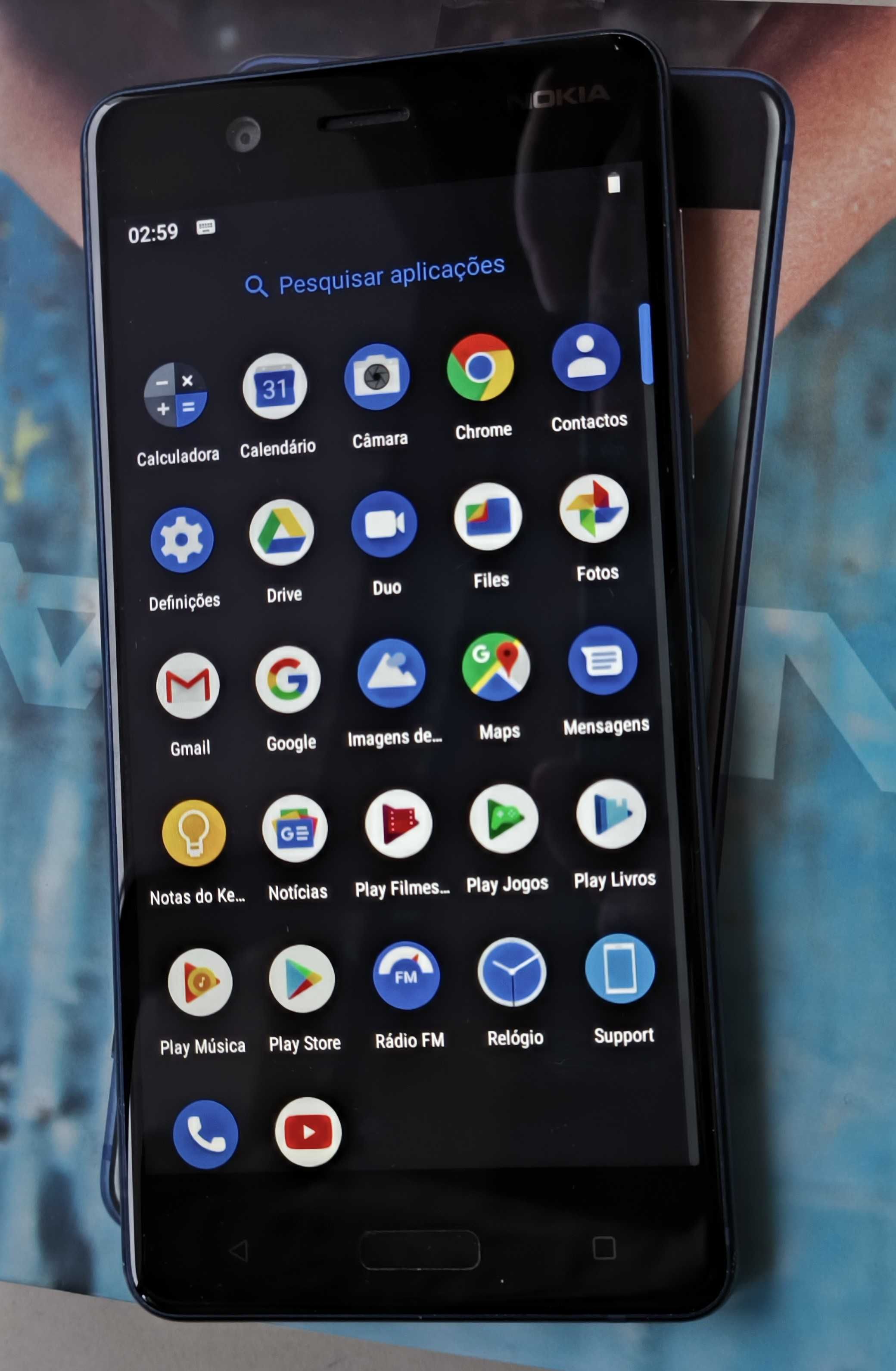 Nokia 5 azul 2GB RAM 16GB Storage, espaço para 2 cartões