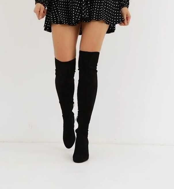 Botas pretas over the knee ASOS