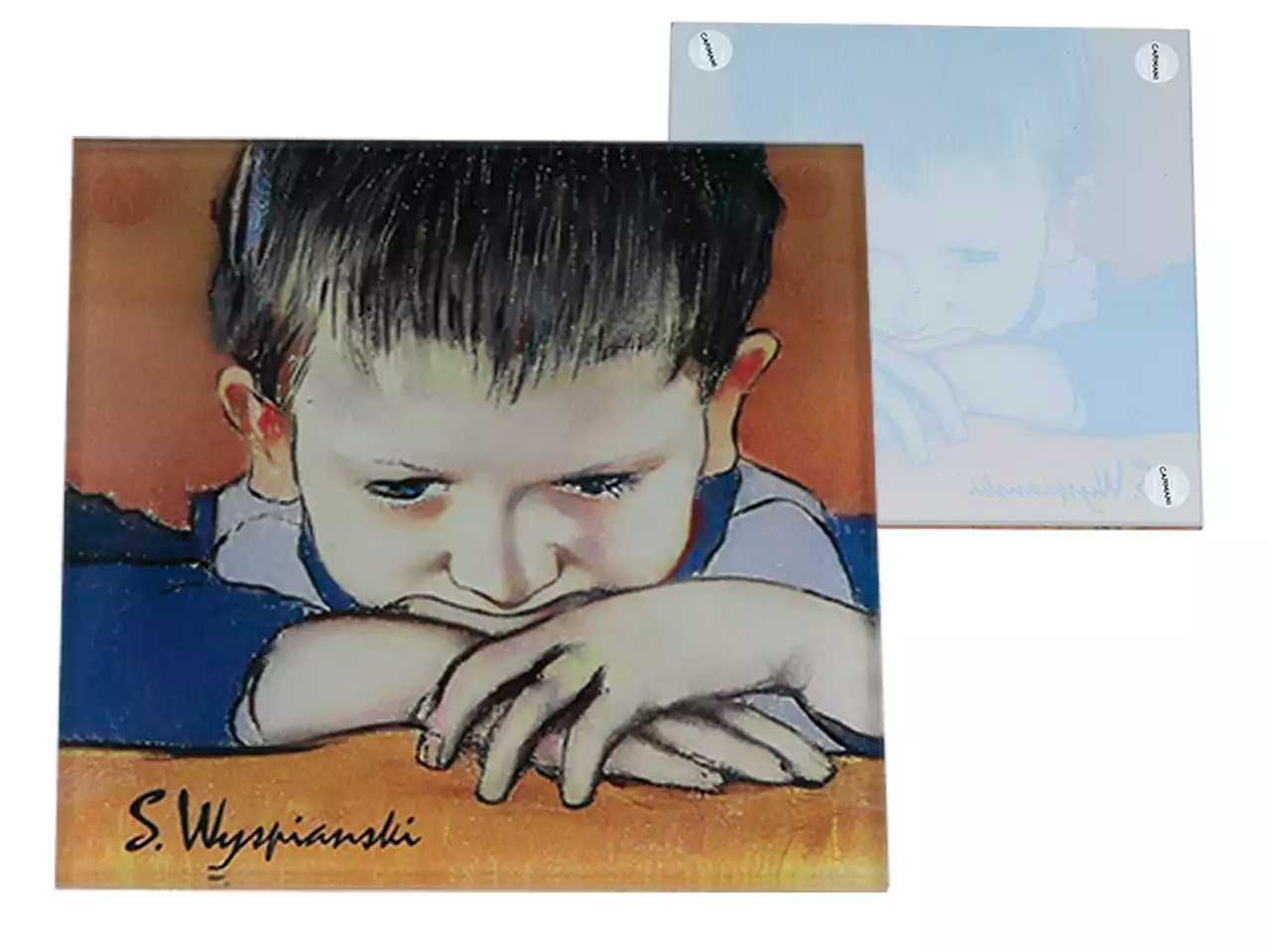 NOWA podkładka szklana Wyspiański Mietek oparty na rękach 11,5x11,5cm