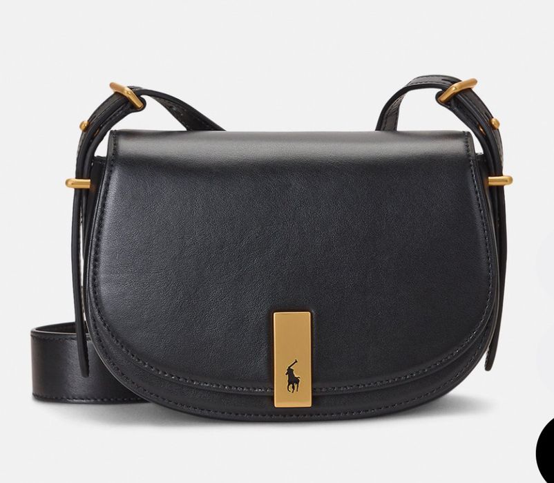 Czarna torebka skórzana Ralph Lauren