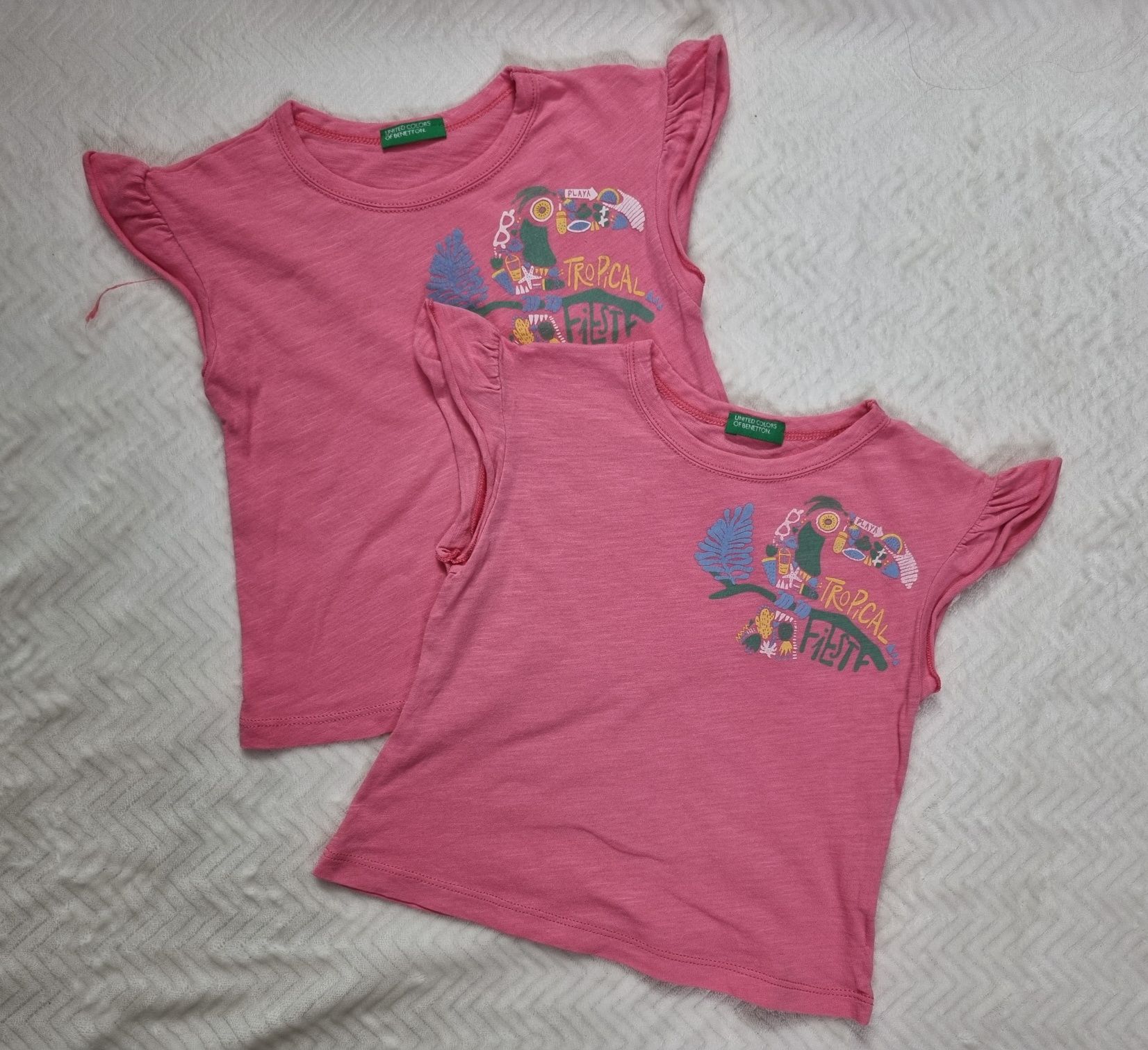 T-shirty 12 koszulek dziewczęcych rozmiar 80 Zara Okaidi Benetton