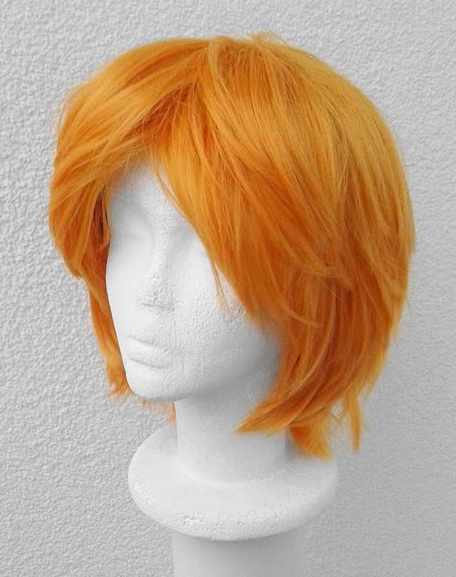 Krótka męska pomarańczowa ruda peruka Ichigo Hinata cosplay wig