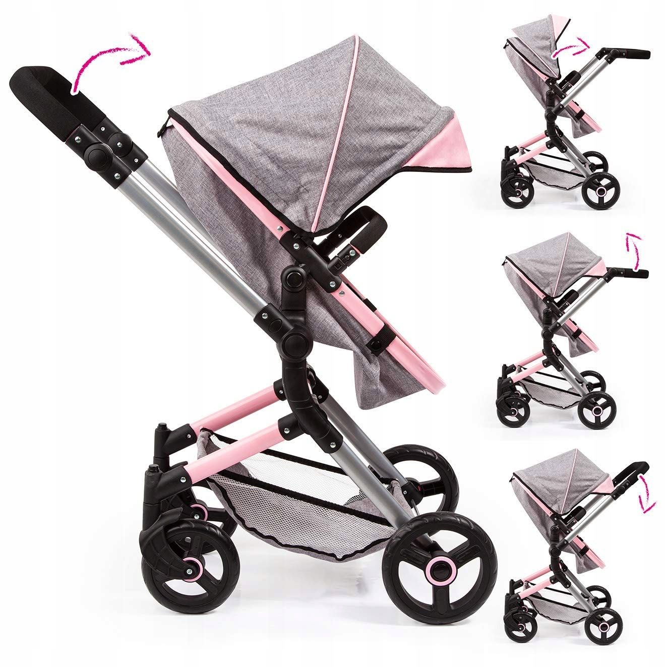Bayer Design Vario Wózek dla lalki zestaw 2 w 1, wózek dla dzieci