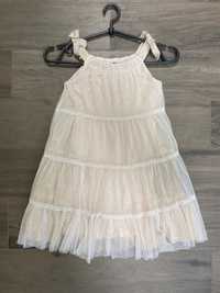 Дитяча молочна-бежева нарядна сукня-сарафан, на зріст 116 см