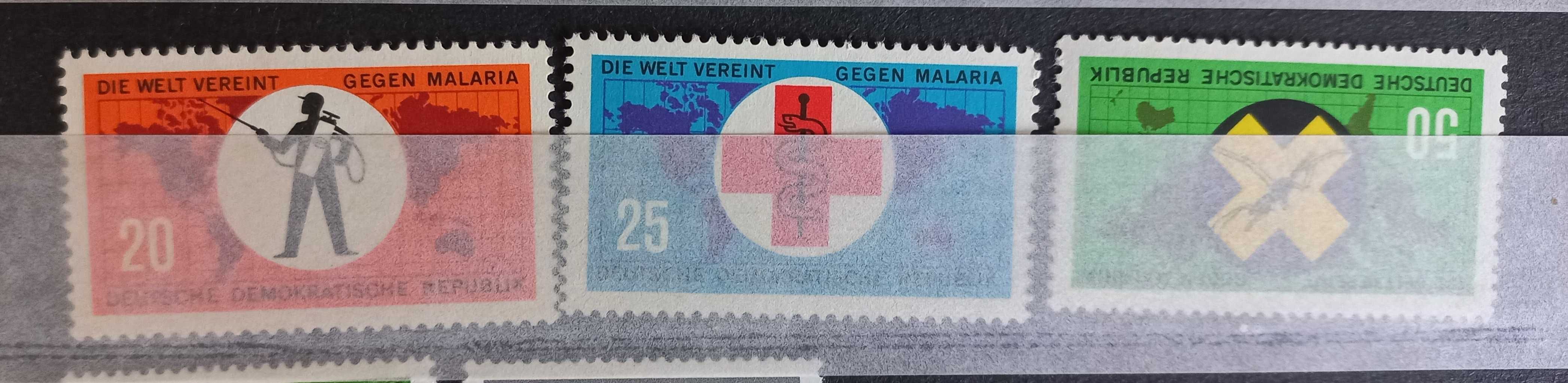 Zestaw znaczków - DDR - Medycyna i Malaria