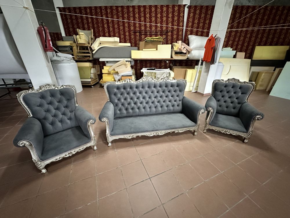 Terno de sofas rusticos