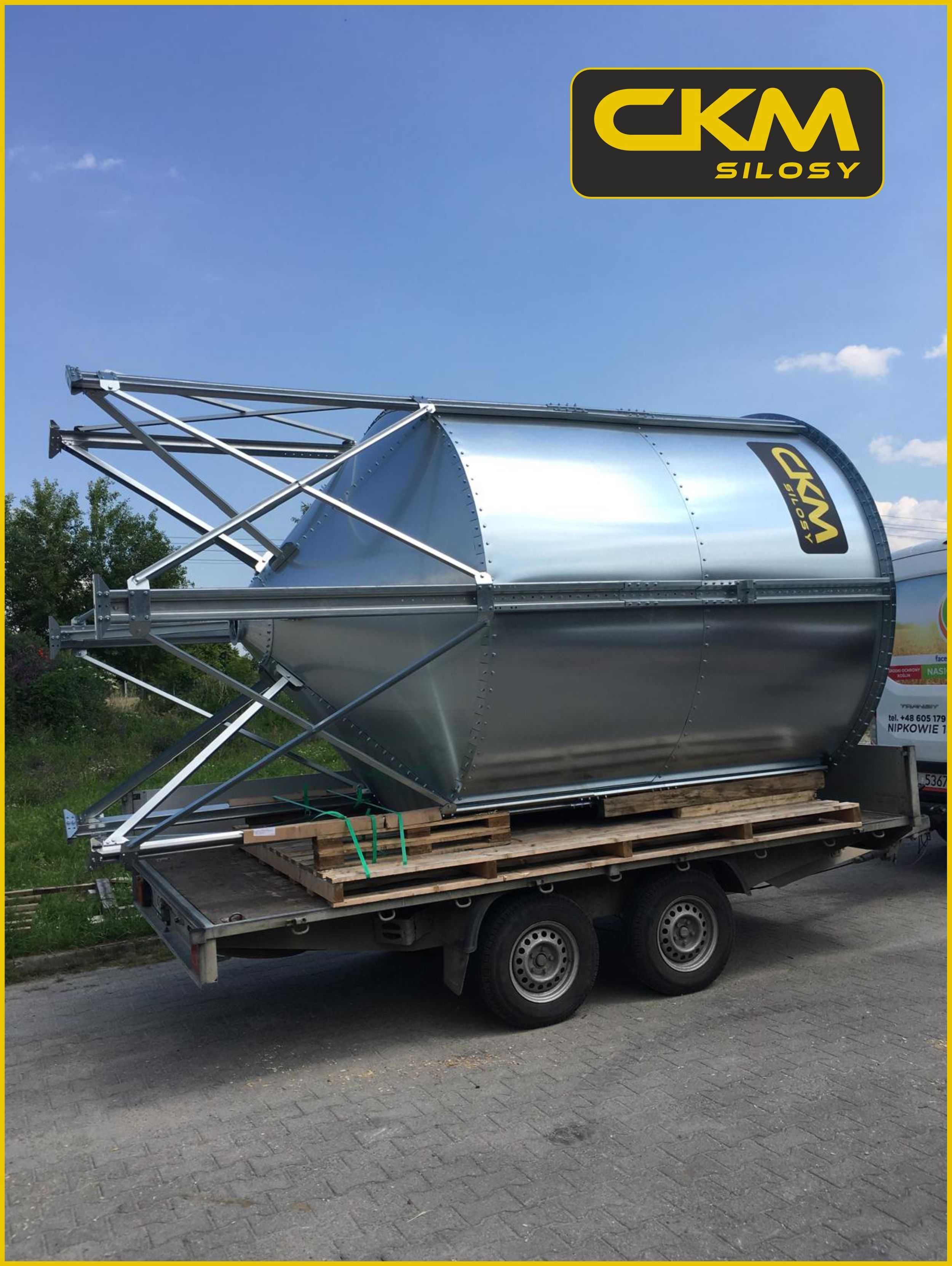 NOWY silos paszowy lejowy 23,8 m3 – od ręki, gotowy, złożony!