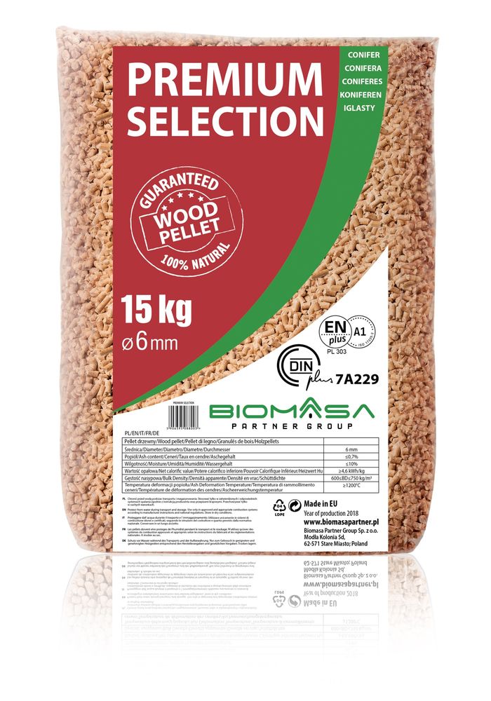 Pellet PREMIUM SELECTION certyfikat A1 , EN-plus .