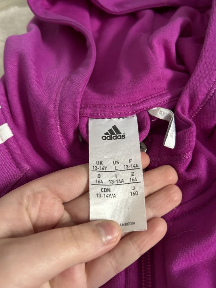 Fioletowa różowa bluza Adidas 164 cm