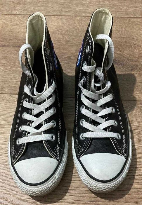 trampki Converse 37,5 czarne wysokie (skóra)
