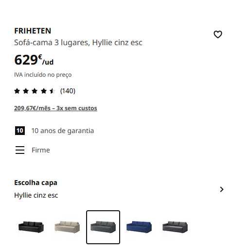 sofá cama ikea FRIHETEN