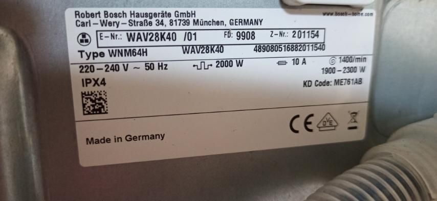 Пральна машинка Bosch wav28k40