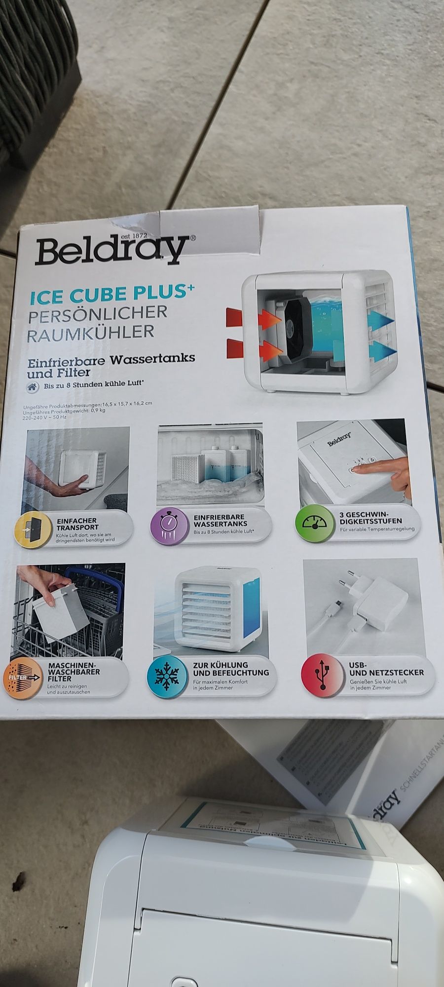 Klimator wentylator mini beldray ice cube plus led