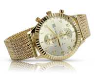 Złoty zegarek damski bransoletą unisex 14k Geneve mw007y&mbw014y-f Wr