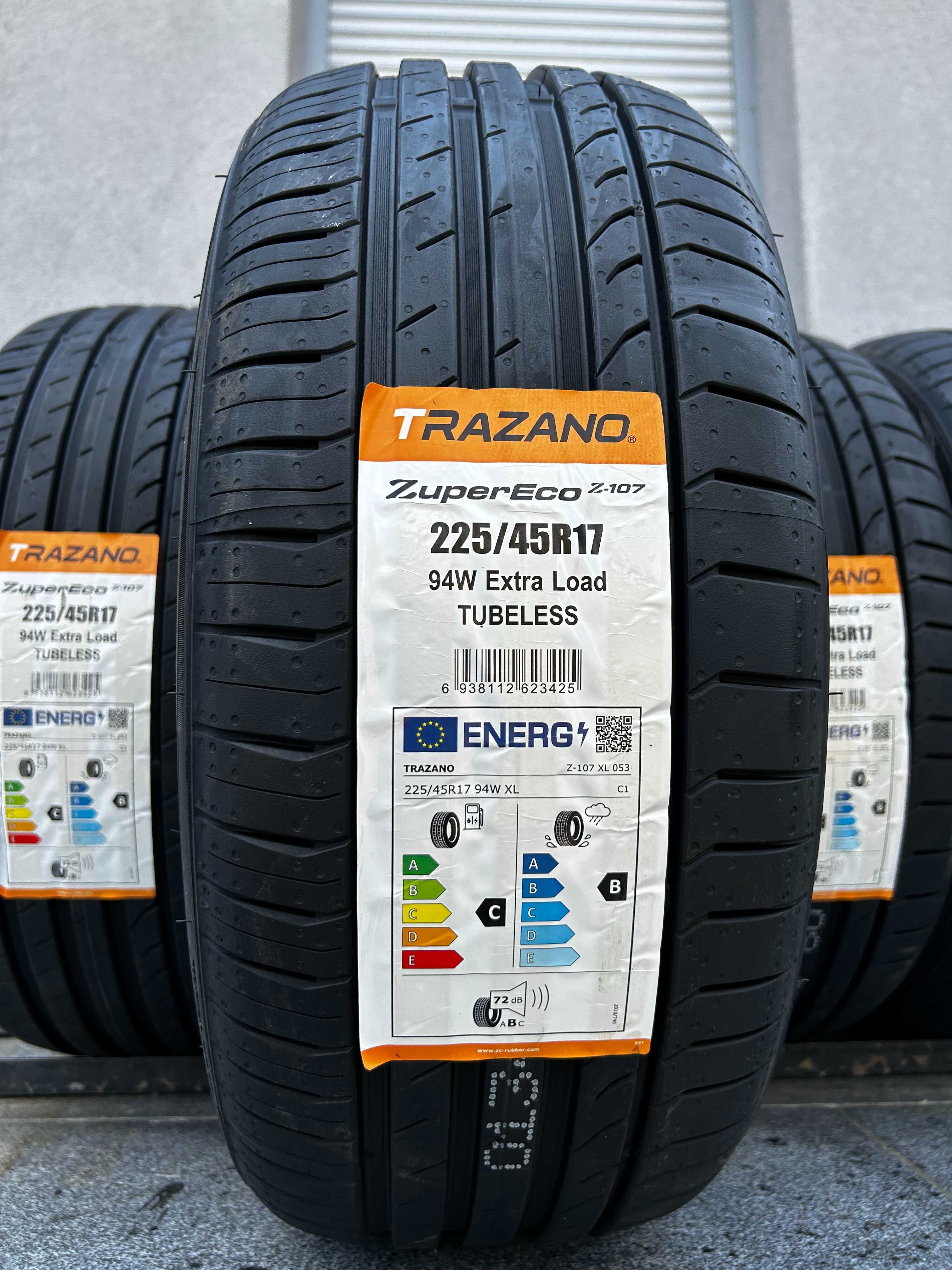 4szt letnie NOWE 225/45R17 Trazano Z107 C,B,72db 94W XL 2023r Gwar!