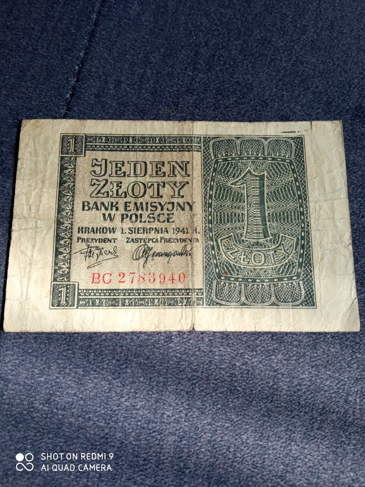 Jeden 1 złoty 1941 r
