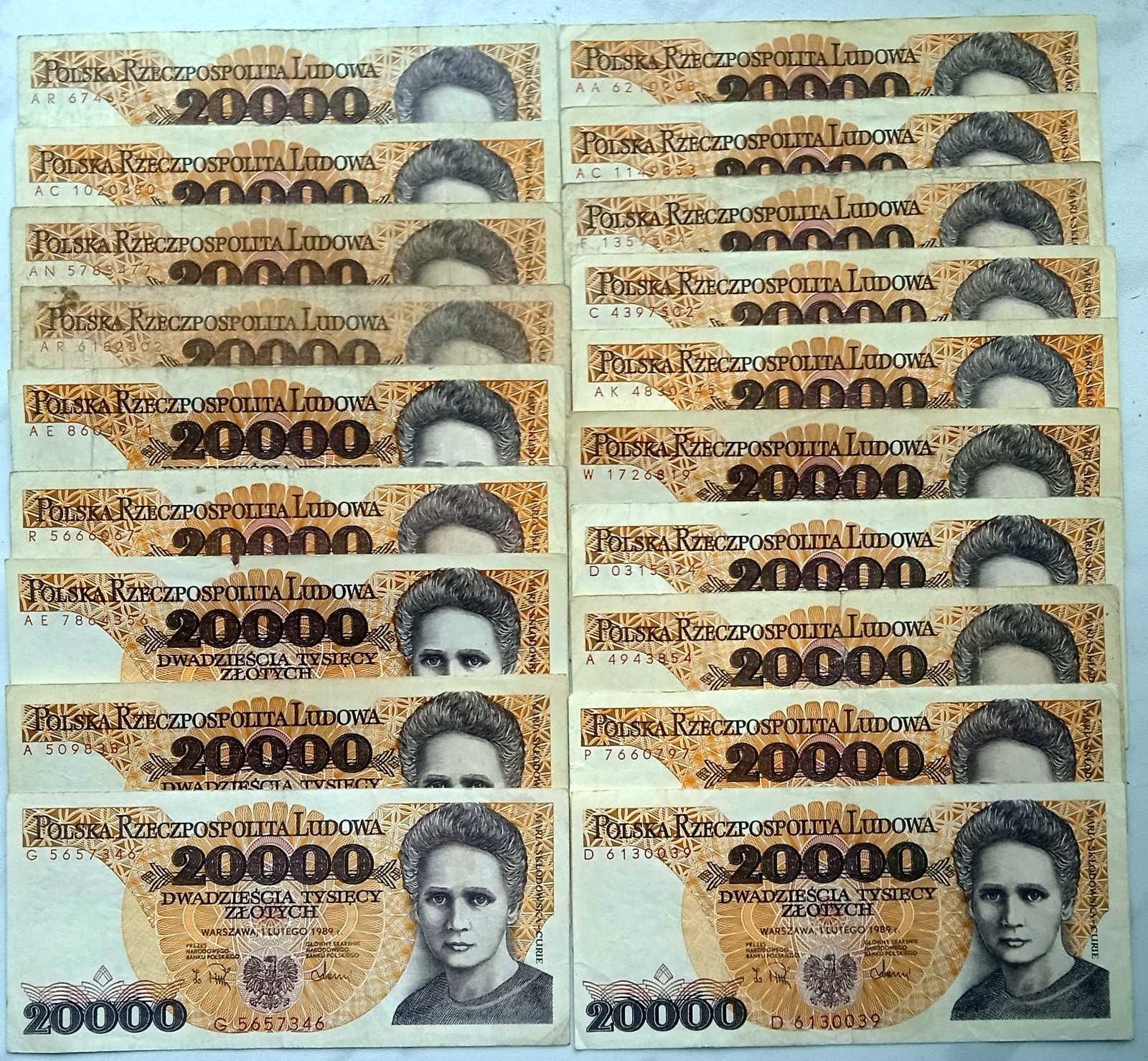 Banknoty PRL 20.000 zł
