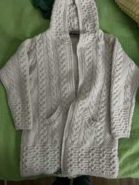 Sweter/kardigan długi wełna merino z Irlandii r. S