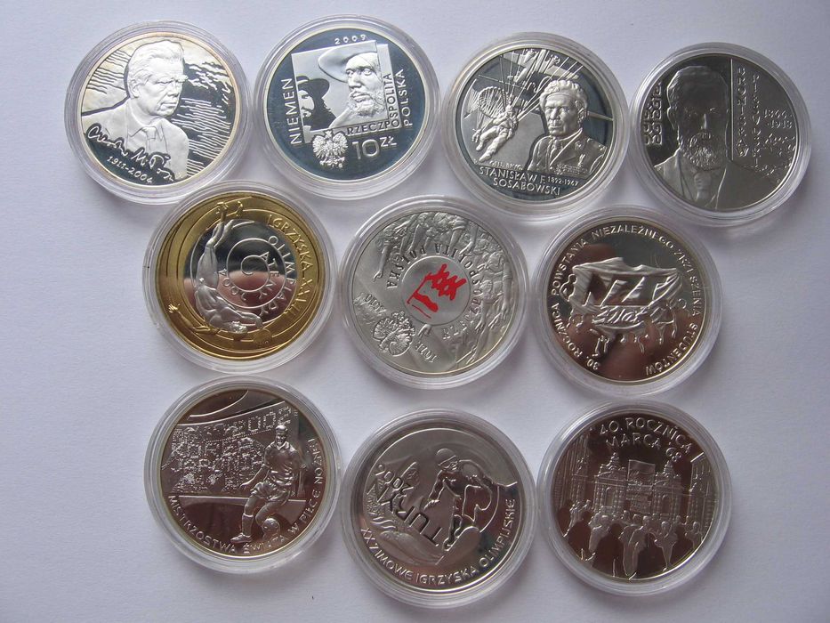 10 zł zestaw srebrnych monet