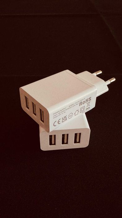 Carregador triplo USB tomada 15W/3A