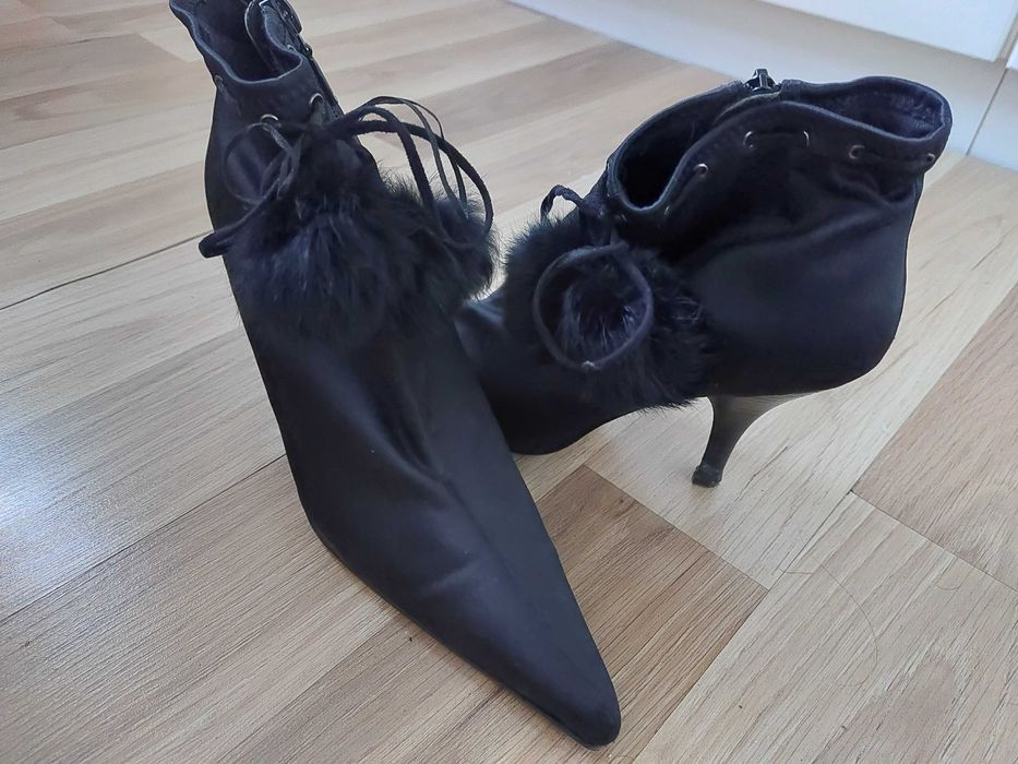 JOEY Buty botki czarne półbuty r.38 wkł.wewn ok.26cm z USA