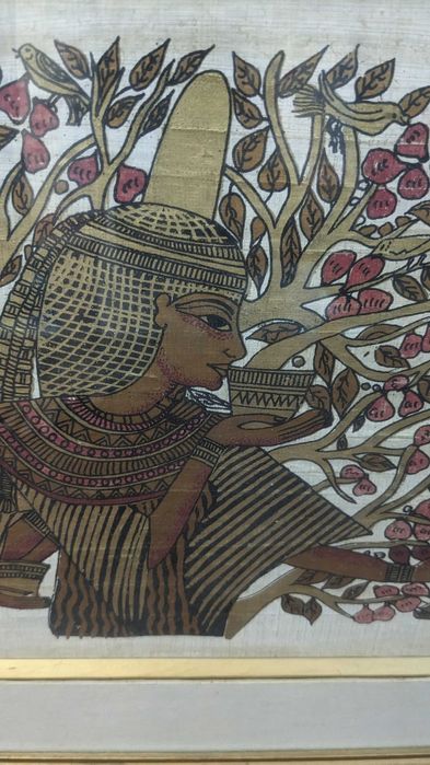 Emoldurado - Papel de papiro pintado à mão